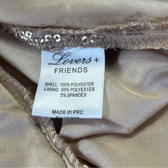 Revolve Lovers + Friends Girls Night Out Sequined Mini Dress Nude Size Small - Picture 10 of 11